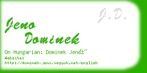 jeno dominek business card